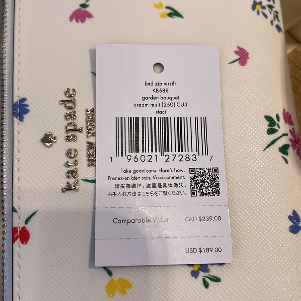 Kate Spade Staci Garden Bouquet Boxed Zip Wristlet
Cream Multi - Picture 14 of 16